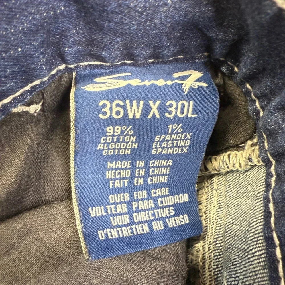 Seven7 Jeans Mens 36x30 Slim Straight‎ Denim Medium Wash Classic Style